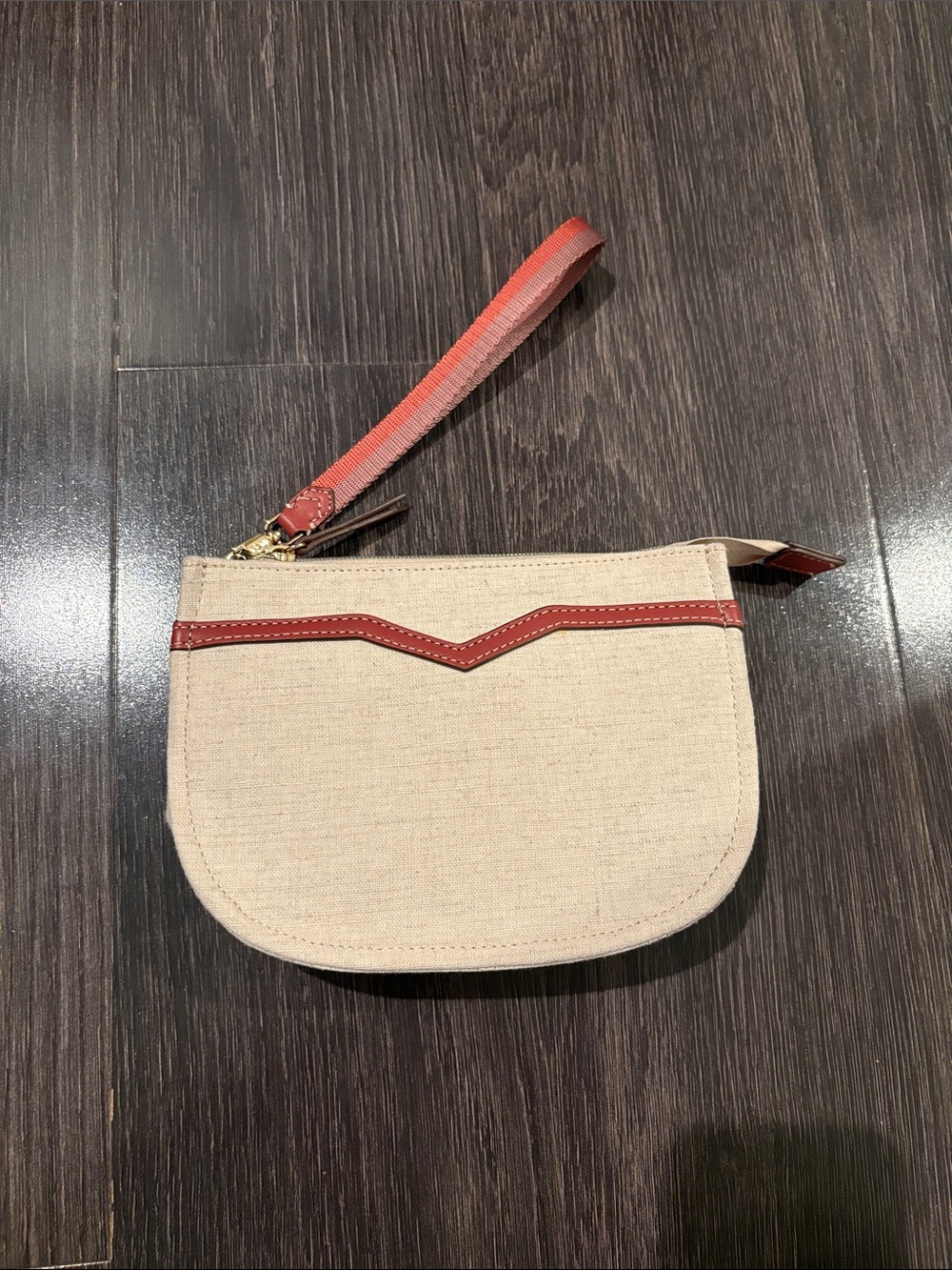 Stella & dot canvas clutch wristlet